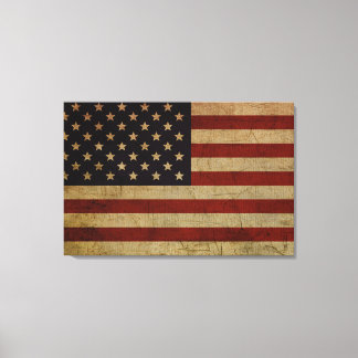 Vintage Grunge American Flagga Canvastryck
