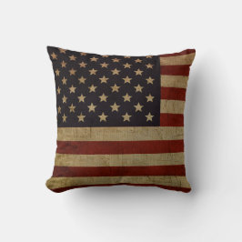 Vintage Grunge American Flagga Kudde