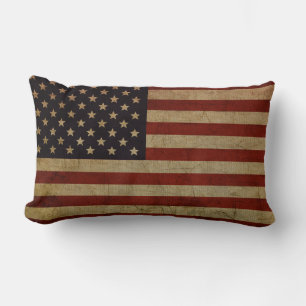 Vintage Grunge American Flagga Lumbarkudde