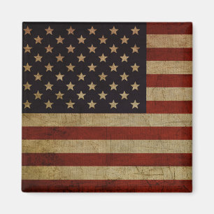 Vintage Grunge American Flagga Magnet