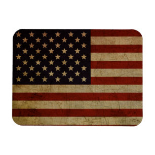 Vintage Grunge American Flagga Magnet