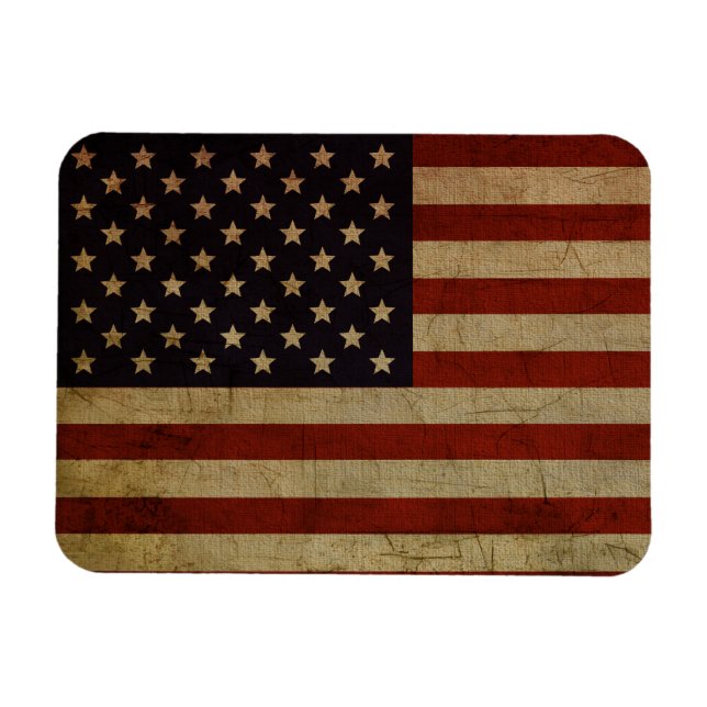 Vintage Grunge American Flagga Magnet (Horisontell)