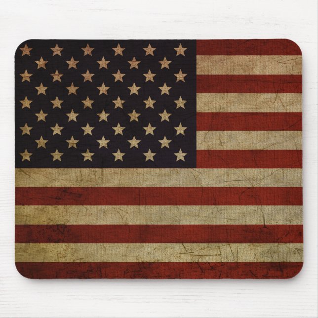 Vintage Grunge American Flagga Musmatta (Framsidan)
