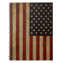 Vintage Grunge American Flagga Notebook Anteckningsbok