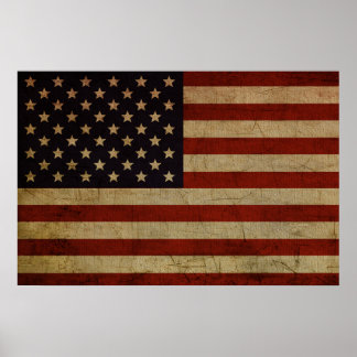 Vintage Grunge American Flagga Poster