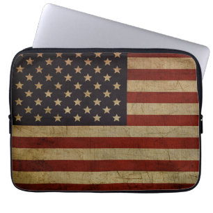 Vintage Grunge amerikansk flagg dataskydd Laptop Fodral