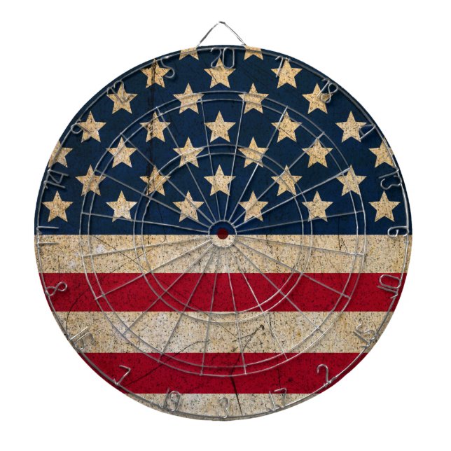 Vintage Grunge Amerikansk Flagga Piltavla (Framsidan)