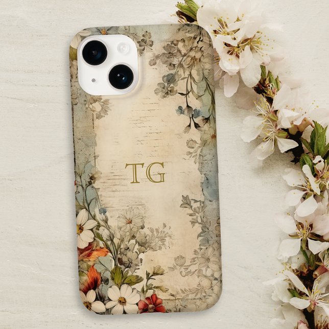 Vintage Grunge Artisan Botanical Monogram (Skapare uppladdad)