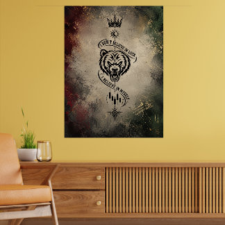 Vintage Grunge Björn Trader Mentalitet – Tro Poster