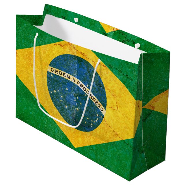 Vintage Grunge Brazil Flagga (Framsidan Vinklad)