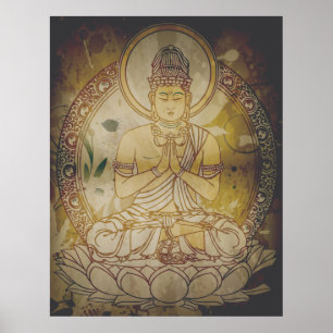 Vintage Grunge Buddha Poster