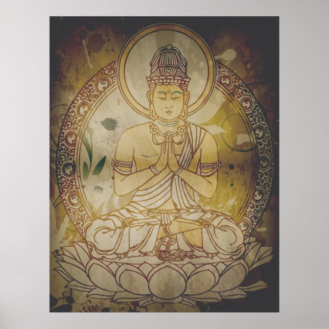 Vintage Grunge Buddha Poster (Framsidan)
