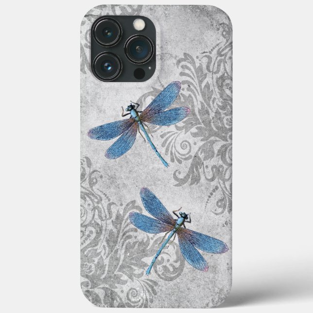 Vintage Grunge Damask Dragonflies (Baksida)