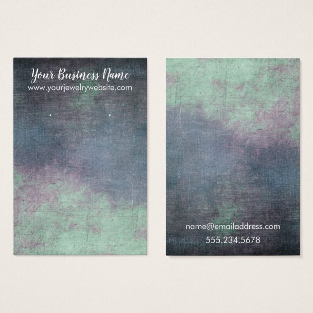 Vintage Grunge Earring Holder Visning Cards Visitkort (Framsida & baksida)