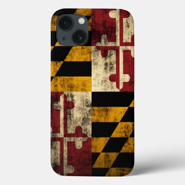 Vintage Grunge Flagga Maryland (Baksida)