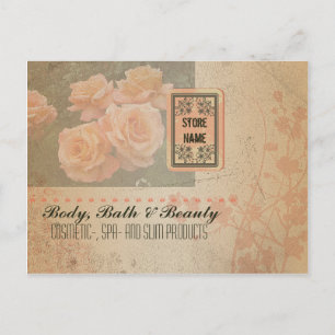 Vintage Grunge Flowers - vykort
