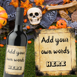 Vintage Grunge Halloween bröllop grunge vintage Vinflaska Etikett