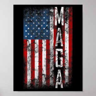 Vintage Grunge MAGA American Flagga Älskare Roligt Poster