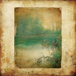 Vintage Grunge Pond Scrapbook Papper