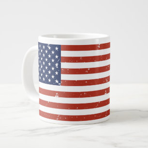 Vintage Grunge Stil American Flagga Jumbo Mugg