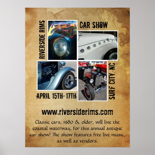 Vintage Grunge Style Event Poster (Framsidan)