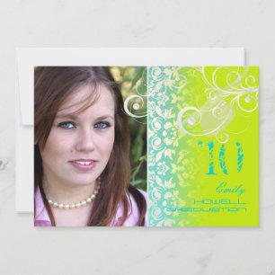 Vintage/Grunge/Swirls/Damask/Studenten Inbjudningar