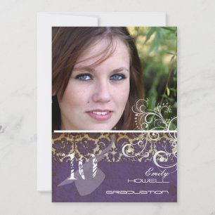 Vintage/Grunge/Swirls/Damask/Studenten Inbjudningar