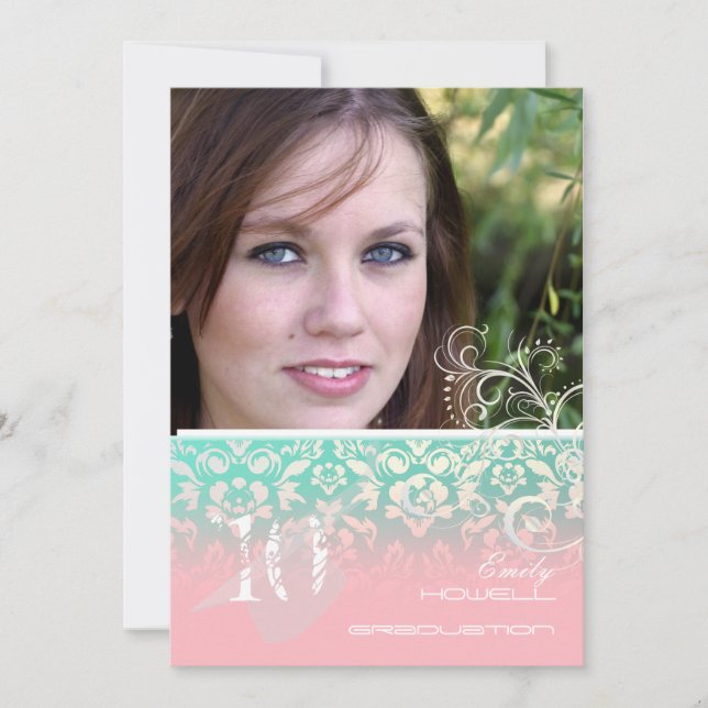 Vintage/Grunge/Swirls/Damask/Studenten Inbjudningar (Framsida)