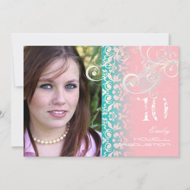 Vintage/Grunge/Swirls/Damask/Studenten Inbjudningar (Framsida)