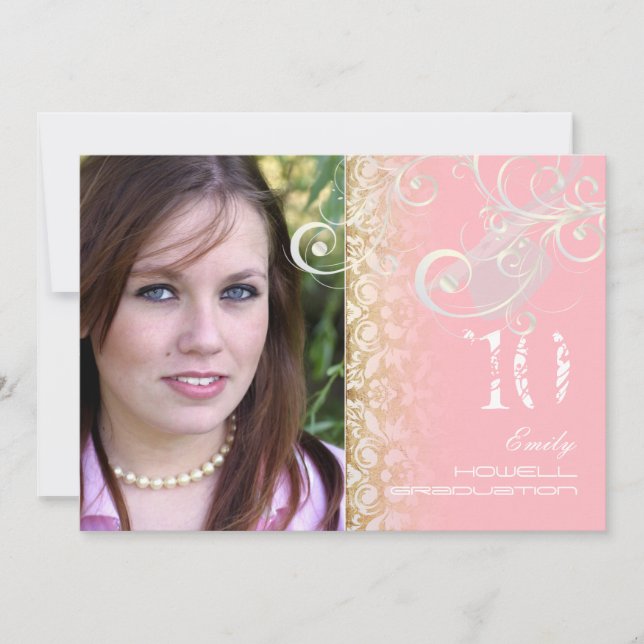 Vintage/Grunge/Swirls/Damask/Studenten Inbjudningar (Framsida)