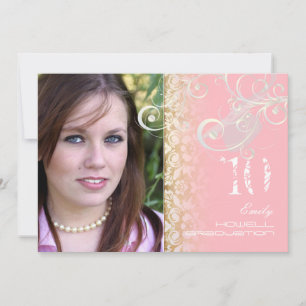 Vintage/Grunge/Swirls/Damask/Studenten Inbjudningar