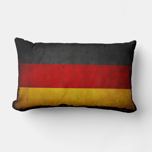 Vintage Grunge Tyskland Flagga Lumbarkudde (Framsida)