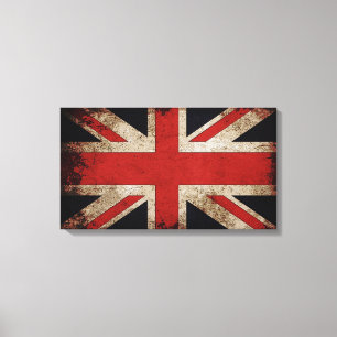 Vintage Grunge UK Flagga Canvastryck
