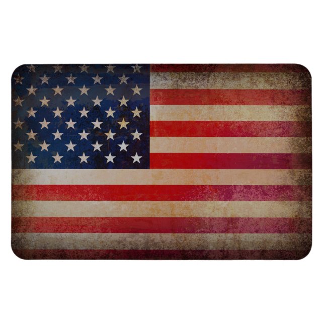Vintage Grunge USA flagga kylmagnet Magnet (Horisontell)