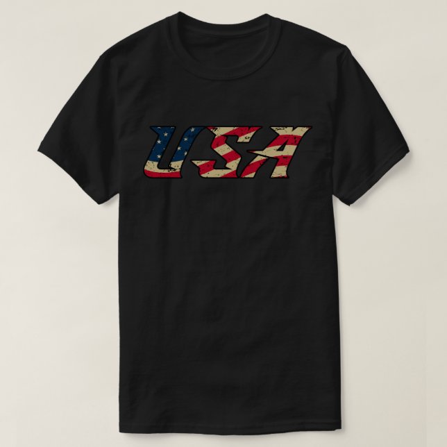 Vintage Grunge USA Typography T Shirt (Design framsida)