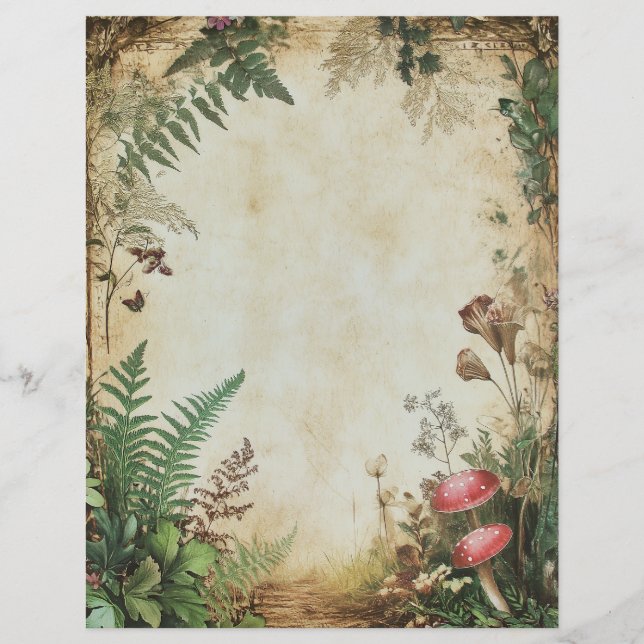 Vintage Grungy Botanical Scrapbook Junk Journal (Framsida)
