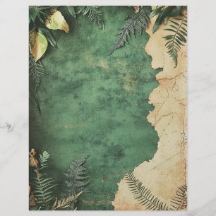 Vintage Grungy Botaniskt skrapbos Pappra Ephemera