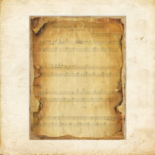 Vintage Grungy Mozart Music Scrapbook Papper