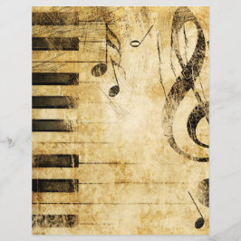 Vintage Grungy Musik noter Scrapbook Papper