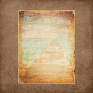 Vintage Grungy Pier Scrapbook Papper