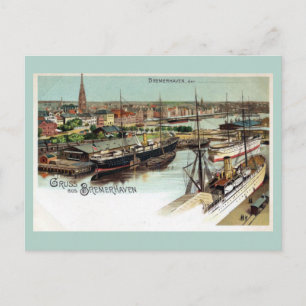 Vintage Gruss aus Bremerhaven litho Vykort