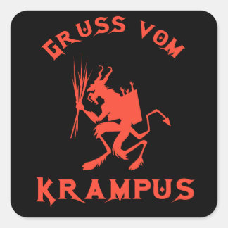Vintage Gruss vom Krampus Fyrkantigt Klistermärke