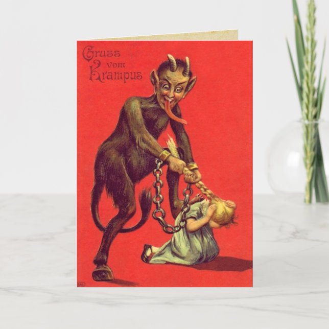 Vintage Gruss Vom Krampus Helgkort (Framsida)