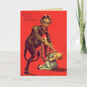 Vintage Gruss Vom Krampus Helgkort