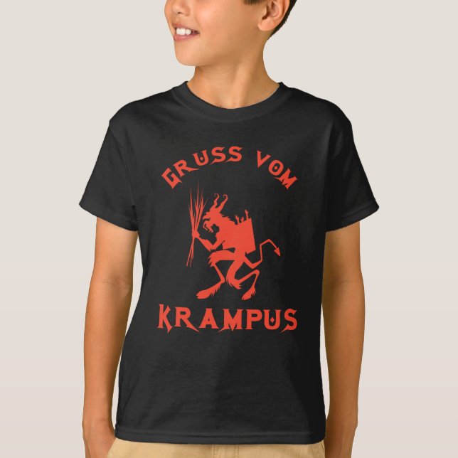 Vintage Gruss vom Krampus T Shirt (Framsida)