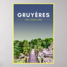 Vintage Gruyeres Schweiz Travel