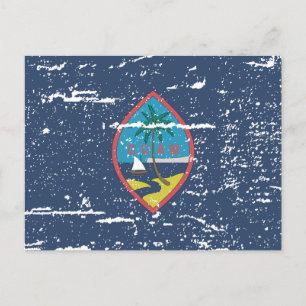 Vintage GUAM-Flagga Vykort