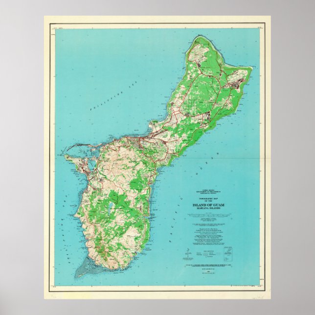 Vintage Guam Karta (1965) Poster (Framsidan)