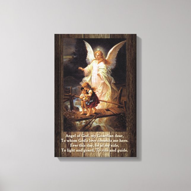 Vintage Guardian Angel Canvastryck (Framsida)