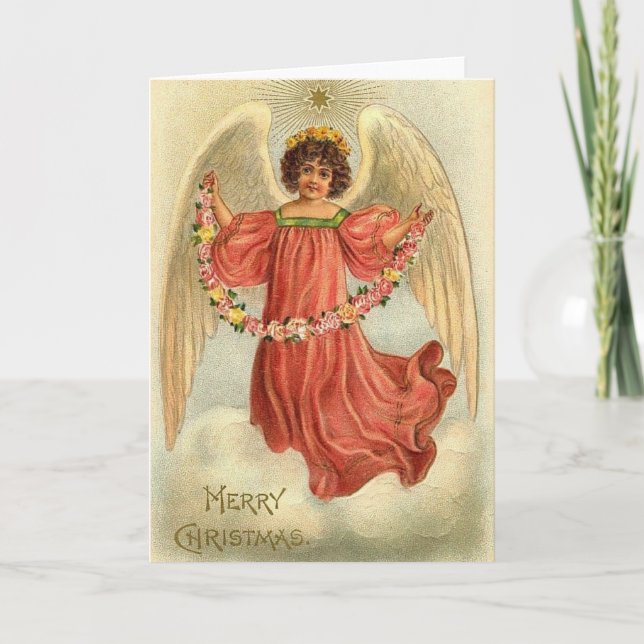 Vintage Guardian Angel Helgkort (Framsida)